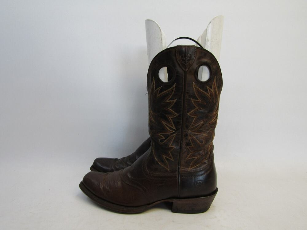 Ariat Mens Size 8.5 D Brown Leather Buckaroo Stockman Cowboy Western Boots